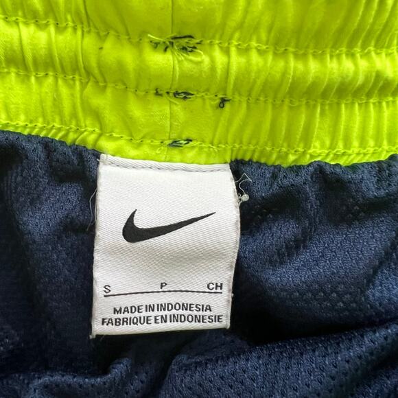 Nike Men's Logo Mash-Up 5" Volley Swim Shorts Blue Yellow Small Beach Trunks - Picture 2 of 3